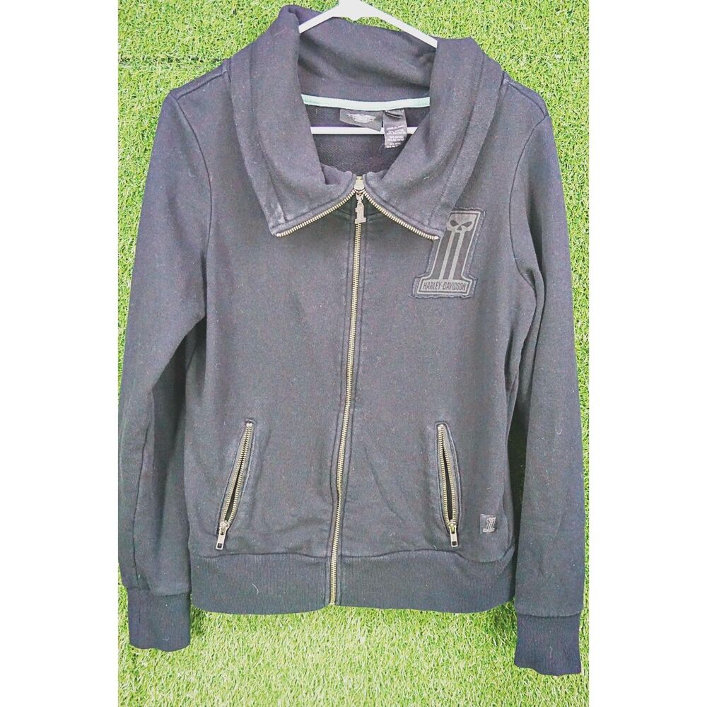 Harley-Davidson Black Zip Up Hoodie - Women's Size L‎